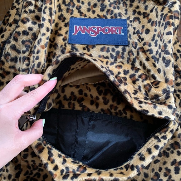 Jansport Fuzzy Cheetah Print Backpack 